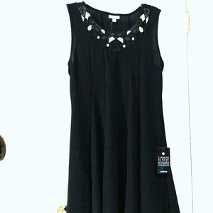 Dress NWT 18/20 crepe black with embellished neck